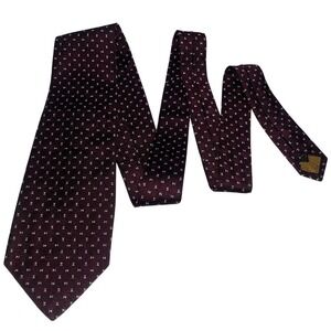 Robert Talbott Studio 100% Silk Necktie Burgundy Geometric Pattern Hand Sewn Tie